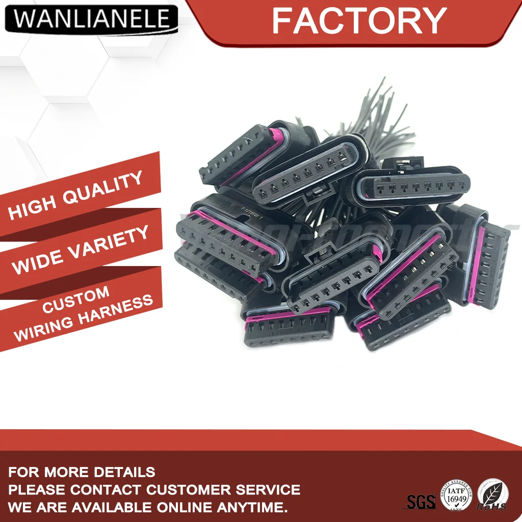 50Set 8Pin Automotive Connector 872-862-521 1-1670920-1 Female Socket Housing Waterproof IP6K9K 48V With 15cm Wires