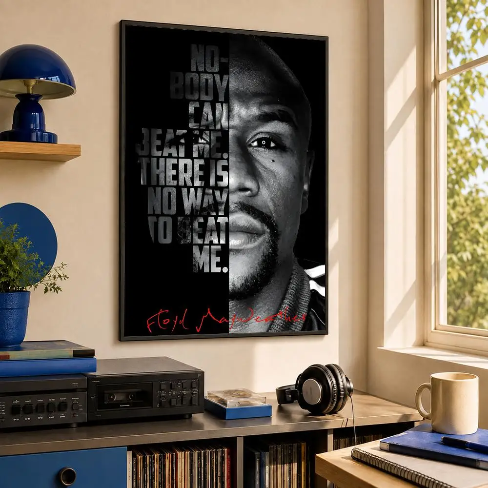 Boxer F-Floyd Mayweather Jr Poster HD PP Waterproof Wall Decor for Living Room Bedroom Gaming Room Cafe Unique Gift