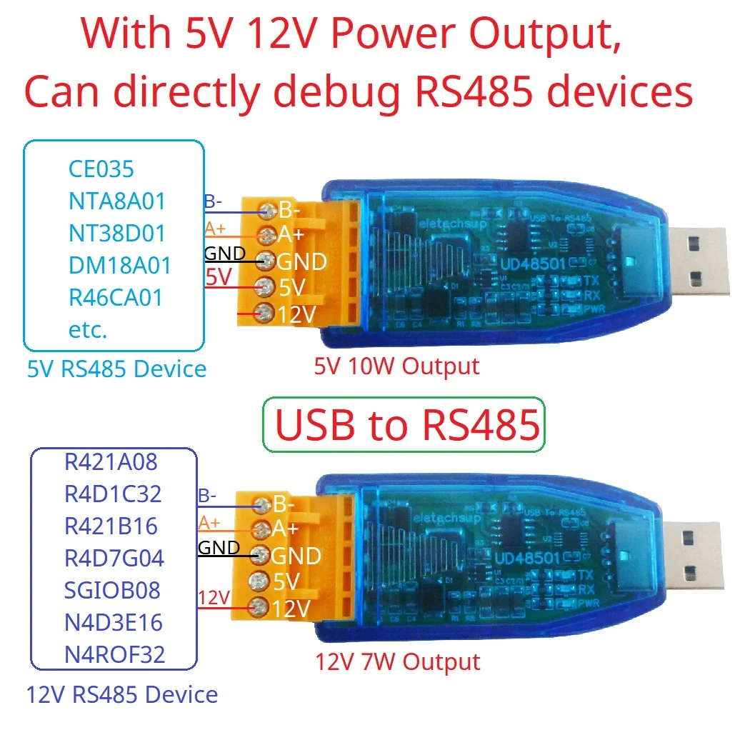 12V 5V VCC Output USB to TTL Converter UART PC COM Serial Port Module for PLC IO HMI MCU PTZ Smart Home Debugging RS485 RS232