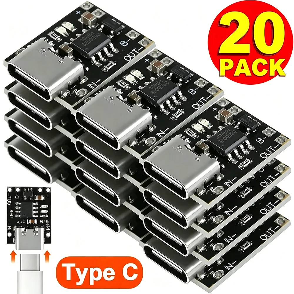 1-20PCS Mini Lithium Battery Charging Board Module 3.7V 4.2V 18650 Lithium Battery Charger Protection Board Type-C Interface