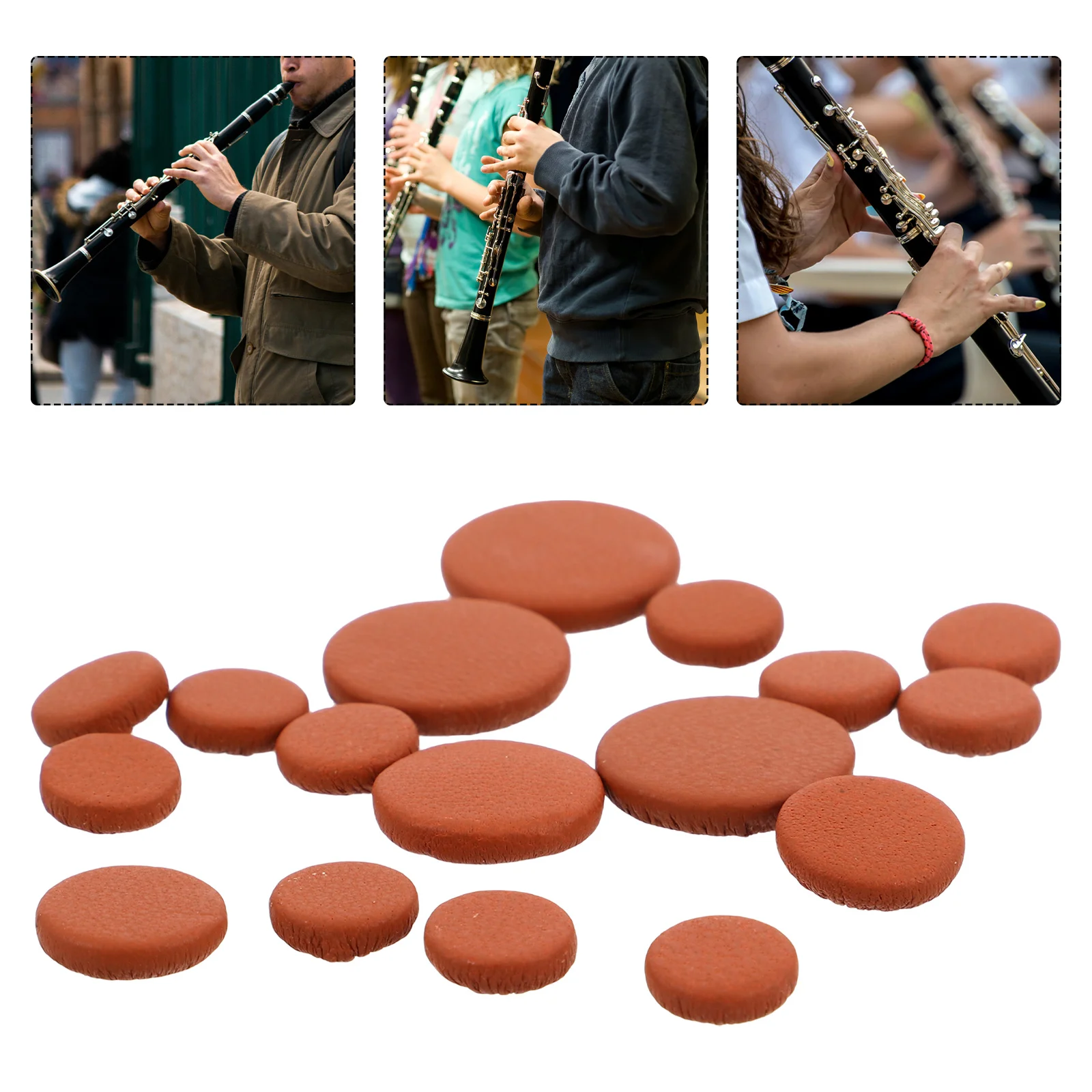 

17Pcs Clarinet Pads Set Replacement Sound Hole Pads for Clarinet Repair Kit Professional Woodwind Instrument Maintenance