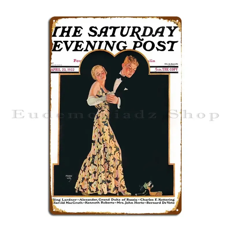 The Saturday Evening Post 1932 Frank Lea Metal Signs Personalized Club Painting Club Design Tin Sign Poster