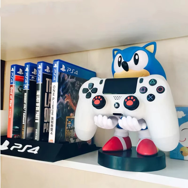 Ps4sonic Boy Super Mouse Anime Periphery Sonic Handle Handmade Ornament Mobile Phone Stand Doll Desktop Decoration Festival Gift