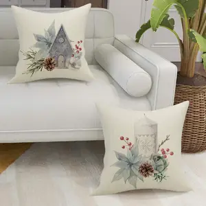 Haus Weihnachten Leinendekoration Kissenbezug Sofa Sofa Kissen Hausdekoration kann für Sie personalisiert werden. 40x40 50x50 60x60 45x45 10 Hauptverkaufskissenbezug 60x60 - №7