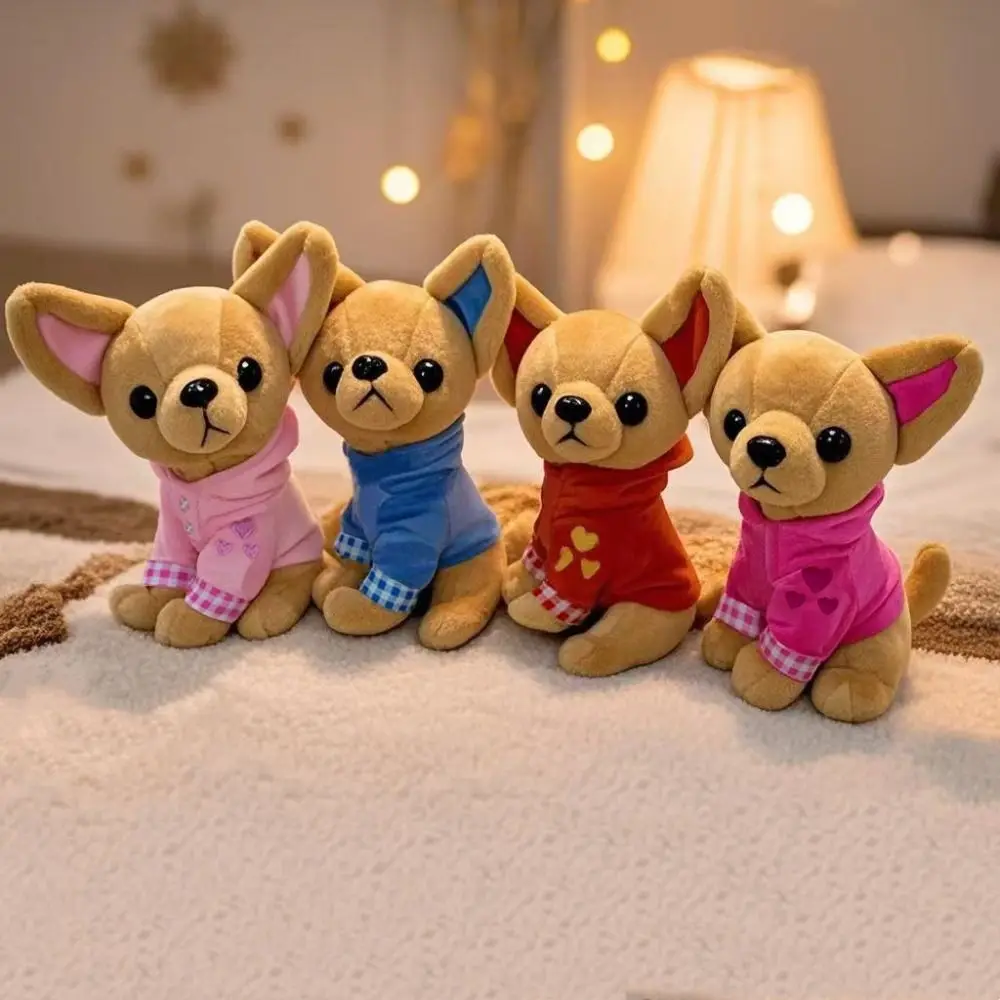 Simulation Chihuahua Plush Toys Room Decoration Stuffed Animals Puppy Plush Toys 18cm Cartoon Stuffed Dog Doll Kids Toy