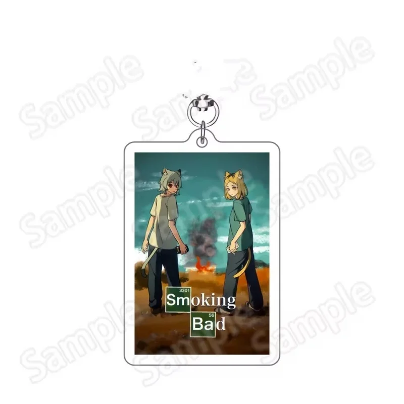 Bag Decorations Various Styles Acrylic Keychain Bag Pendant Anime Chainsmoker Cat 6CM  Yanineko,Oda,Maigo,Happy Collection Gifts