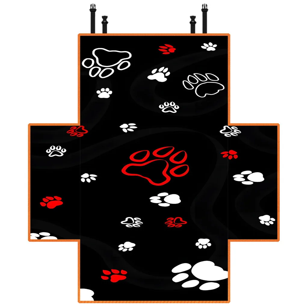 Dog Paw Print Oxford Cloth Pet Trunk Mat, Pet Trunk Cover, Dog Seat Cushion, Large Dog Seat Cushion, Universal Size