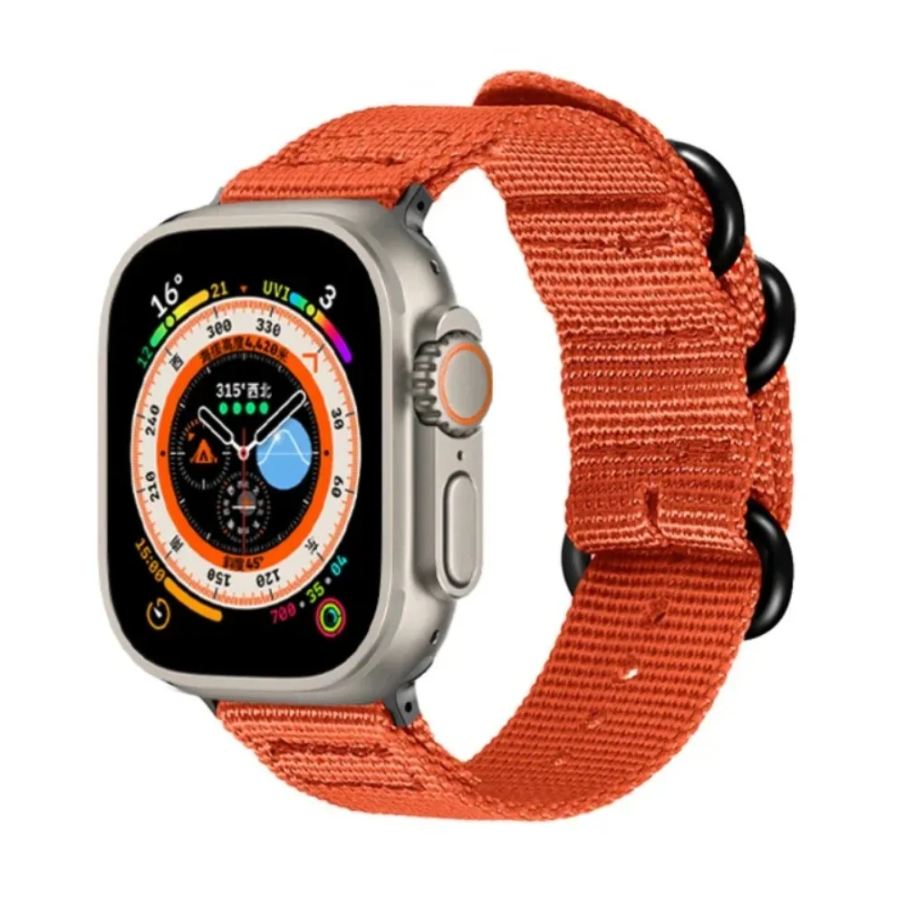 Nylon Watchband For Apple watch Ultra 3/2/1 Strap 49mm Three Ring Adjustable iWatch 11 10 9 8 7 6 5 SE3 45mm 44mm 41mm 42mm 46mm
