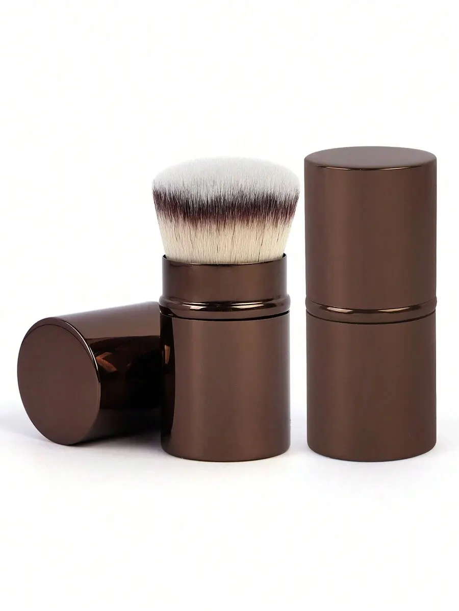 1 Stück professioneller einziehbarer Make-up-Pinsel für das Gesicht, Rougepinsel, Foundation-Pinsel, loser Puderpinsel, synthetisches Haar, ultraweiche Doundat – Detail 1