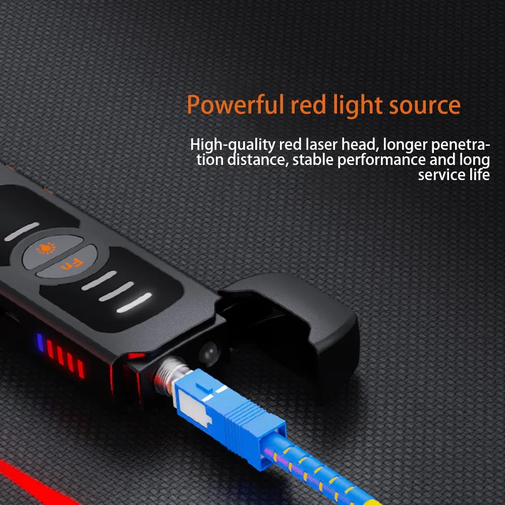 Fiber Optic Tester Pen Type Red Light Visual Fault Locator Rechargeable Optical Cable Test Optical Power Meter B3S05 5Mw