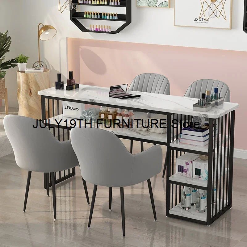 

Modern Wrought Iron Manicure Station For Commercial Furniture Nail Tables Simple Economical Upscale Professional Manicure Table