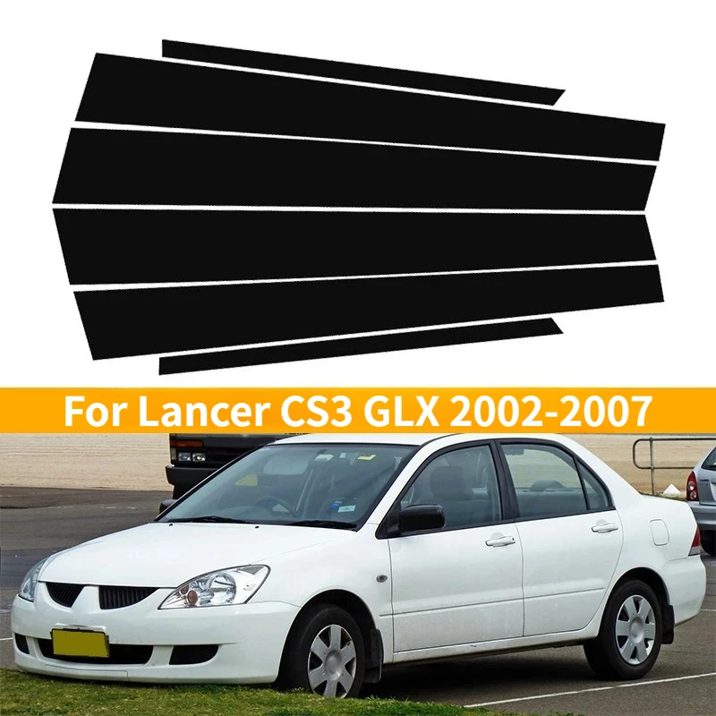 

6Pcs Glossy Black B C Pillar Post Trim Cover Car Stickers For Lancer CS3 GLX 2002 2003 2004 2005 2006 2007 Accesorios Para Auto