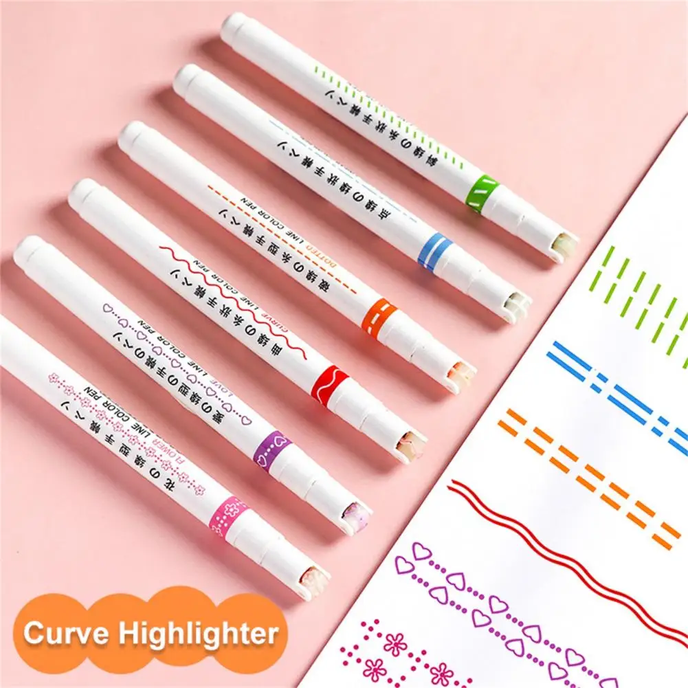 Easy to Fix Long Service Time Multi Color Roller Tip Line Shaped Highlighter Pen for Gift