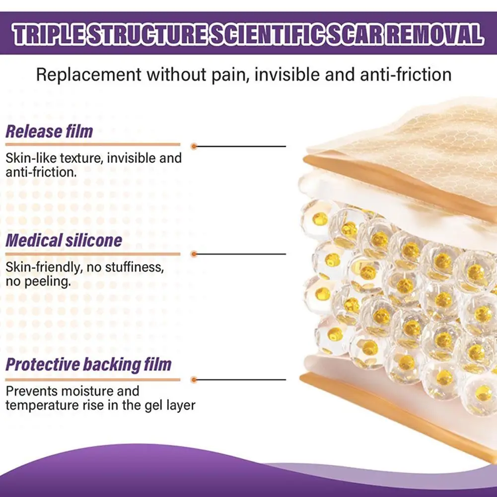 صفائح ندبة من السيليكون، حمالة ندبة من السيليكون لعلاج إزالة الندبات، شرائط ندبة من السيليكون قابلة لإعادة الاستخدام لحرق الجلويد على شكل حرف C #5