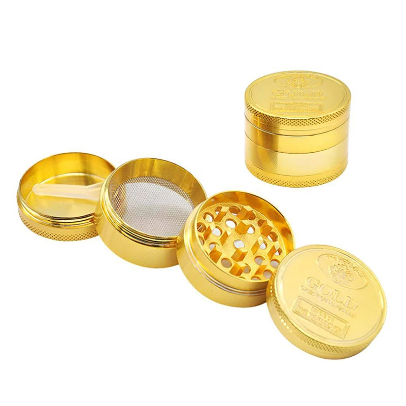 

1pcs Golden Coin Style Zinc Alloy 4 Layer Metal Herb Grinder Tobacco Spice Crusher Miller Durable Tobacco Herb Milling Tool