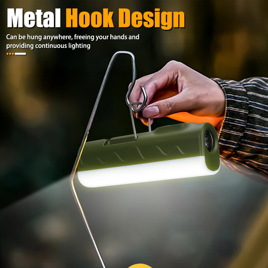 قوية LED مصباح يدوي محمول USB C الشعلة القابلة لإعادة الشحن RGB التخييم مصباح لتهيئة الجو في الهواء الطلق الطوارئ مصباح يدوي طويل الأمد