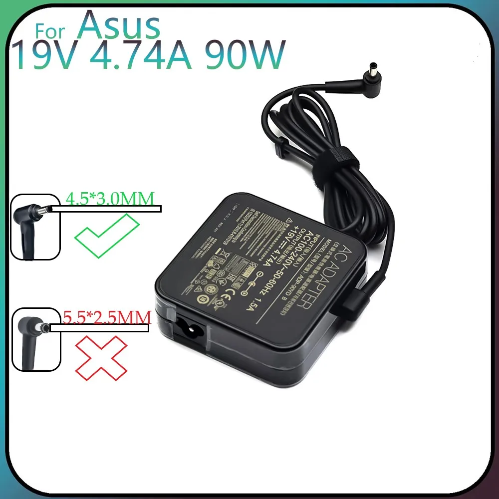 19V 4.74A 90W 4.5x3.0mm AC Adapter Laptop Charger For Asus Q524 Q524U Q524UQ Q534 Q534U Q534UX UX533FD UX533FN BX51VZ