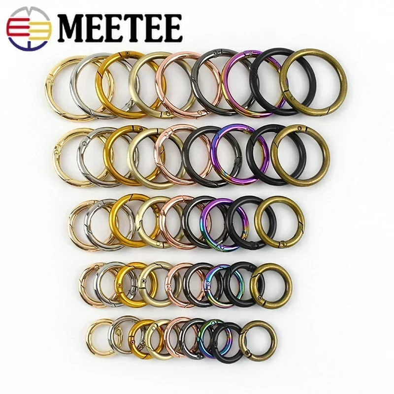 5/10Pcs Metal O Ring Buckles 16-50mm Openable Spring Snap Clip Clasp Bag Strap Keychain Carabiner Hook DIY Hardware Accessories