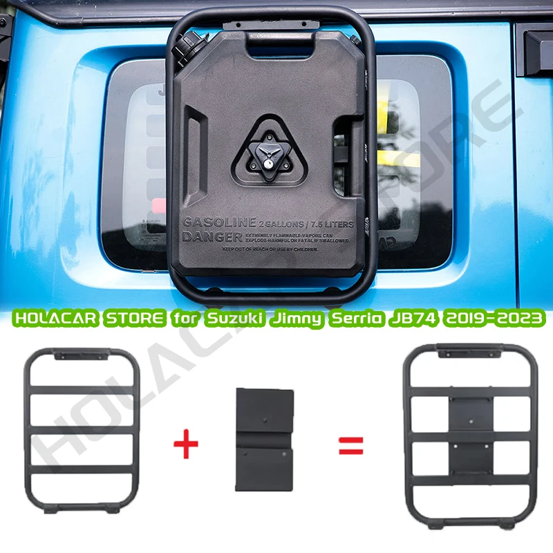 Car Side Window Extension Climbing Ladder Protective Frame Plus Oil Drum Bracket for Suzuki Jimny JB64 JB74 2019 2020 2021 2022