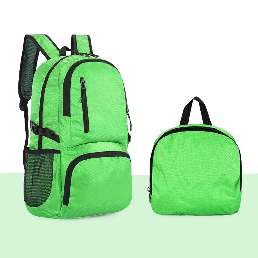 Nylon Portable Hiking Backpack - Soft Texture And Multiple Pouches Large Capacity Foldable Umbrella Green