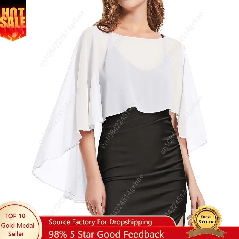 

Womens Capelets Shawls and Wraps for Evening Dress Chiffon Capes Wedding Cover Up