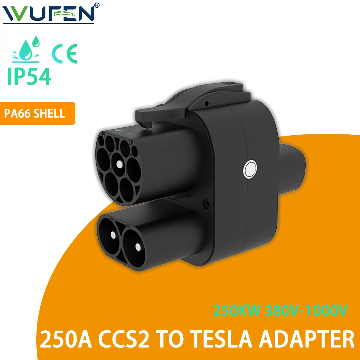 

WUFEN CCS2 To Tesla EV Charger Adapter 250A CCS2 Combo for Tesla Convertor for Car Charger CCS2 for Tesla Model 3 Y X S