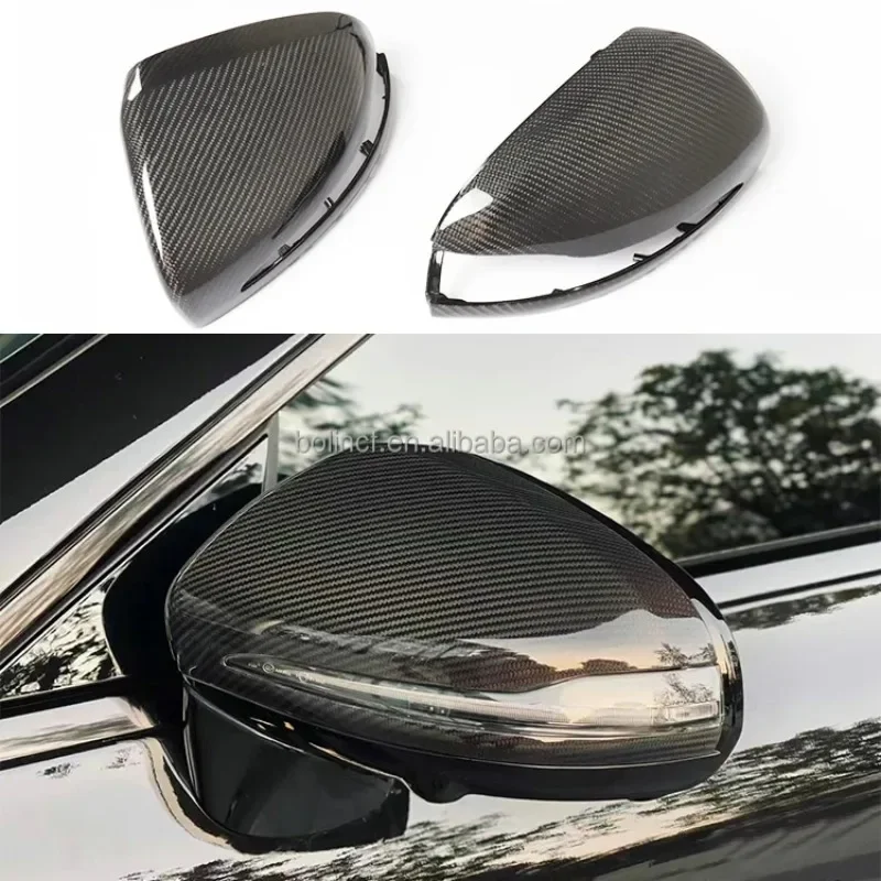 Carbon Fiber Rear View Side Door Mirror Covers For Mercedes Benz C E S GLC CLS Class W205 W213 W222 X253 C257