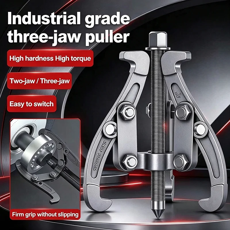 TINSOL 3-inch Gear Remover, High-Hardness, Adjustable, Wide-Opening, Self-Tightening, Heavy-Duty Inner Bearing Puller