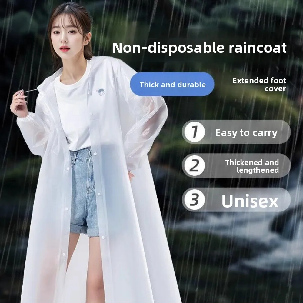 Unisex Full-Coverage EVA Rain Suit Windproof Waterproof Thick Rain Poncho Outdoor Gear for Camping Travel Use