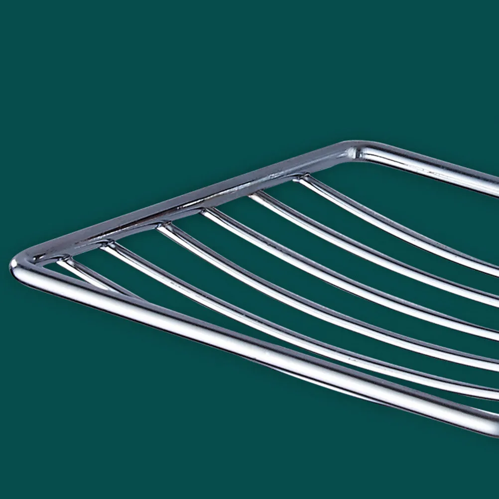 Punch-free Soap Dish Drain Rack Power-grip Suction Cup Soap Tray Holder Storage Soap Rack Container for Bath Shower (Silver) view 3