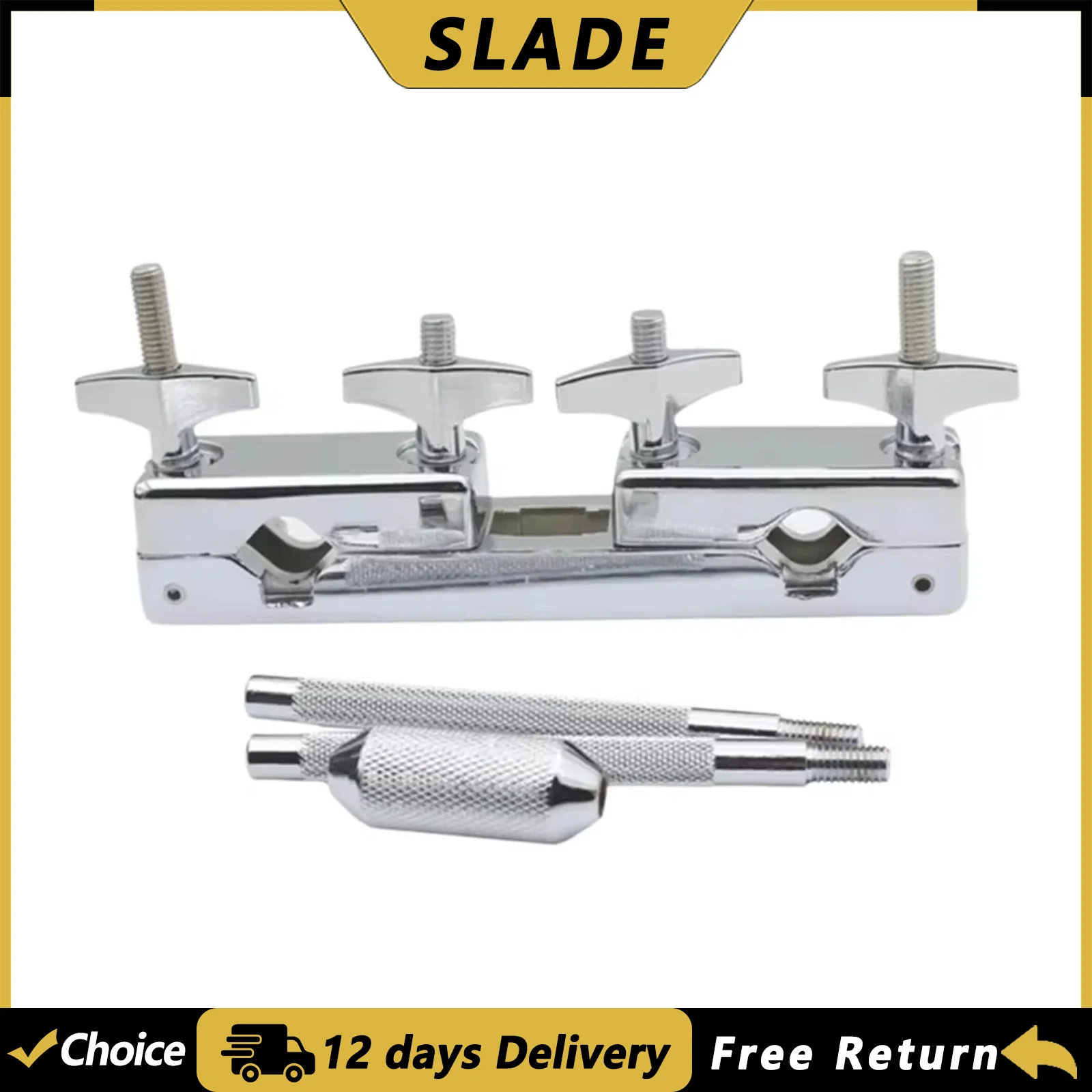 SLADE Cowbell Stand Holder Bracket Connecting Clamp Drum Kit Bracket Clip Multi-Function Percussion Instrument Accessories