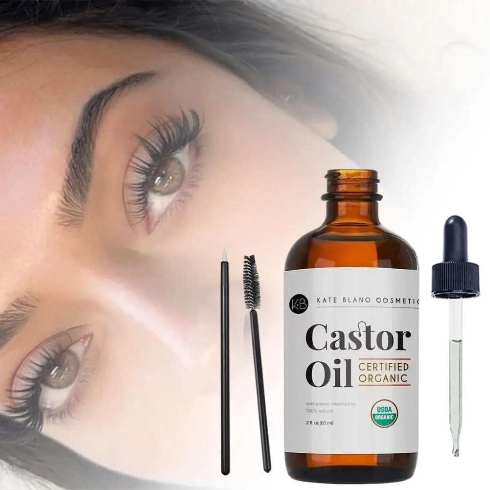 60ml óleo de cabelo de rícino essência cílios sobrancelhas realçador alongamento mais grosso cílios elevador tratamento cuidados com os olhos