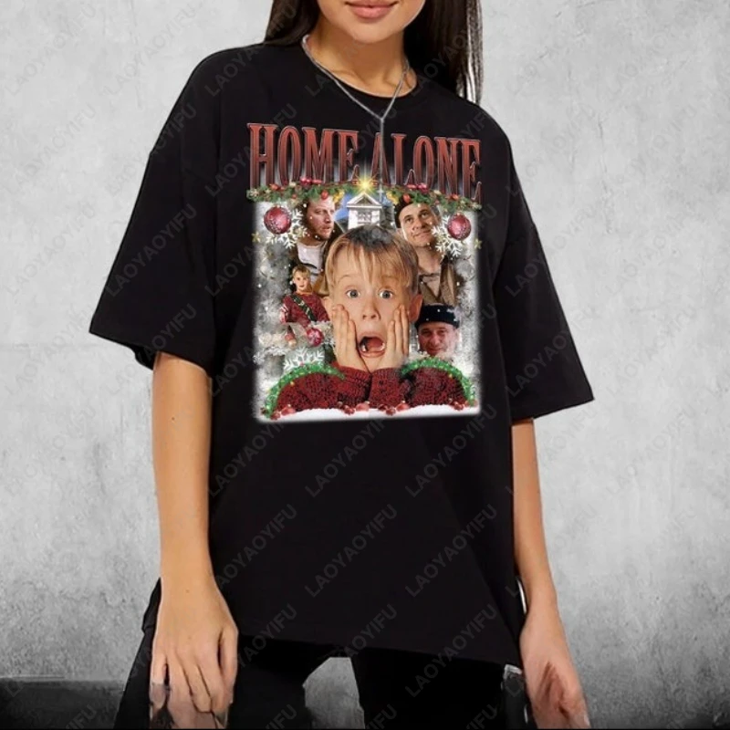 Retro Home Alone Christmas Kevin Mccallister Tees Men Women Vintage Nostalgia Classics Movie Tshirt Cotton Trend Hipster Tops
