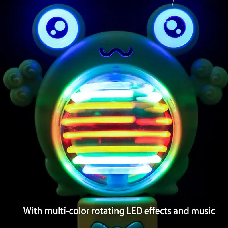 Light up Toy Wand Electric Toys Glowing Stick Toy Wand with Rotating Lights & Colors Bunny/Frog Musical Toys for kids girls