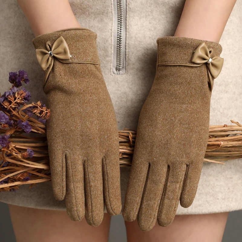 New Fashion Winter Gloves Warm Touch Screen Riding Windproof Internal Plush Warm Catch Velvet Gloves Women Solid Outdoor Gloves image 3