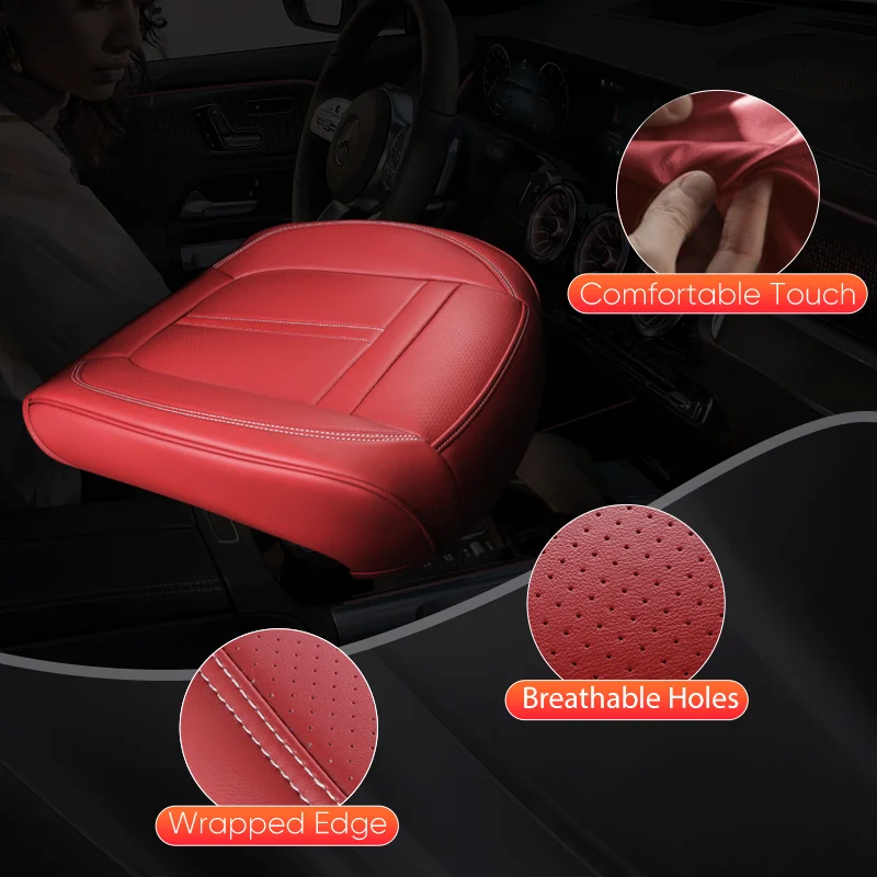 1 Stück Nappa-Leder Autositzbezug Vollständige Abdeckung Fahrersitz-Schutzmatte Rutschfester Boden Autositzkissen-Bezug Zubehör – Detail 6