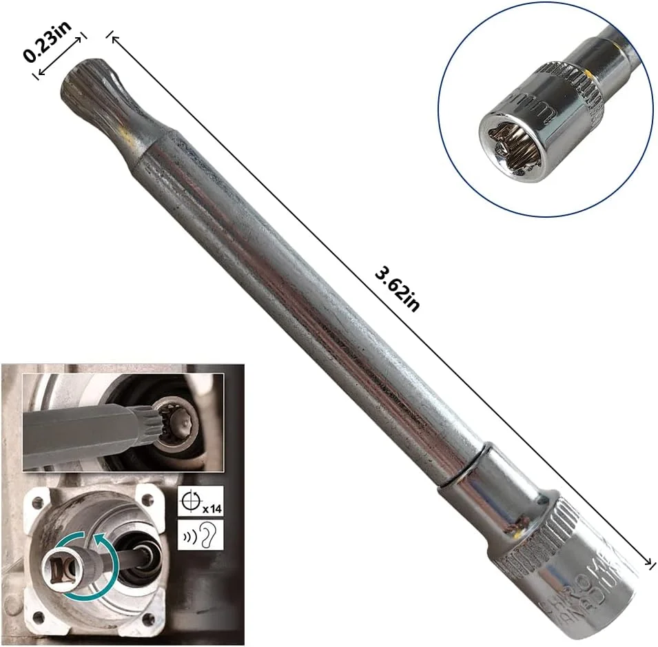 

DPS6 Dual Clutch Transmission Reset Tool for Ford Focus DPS6 6DCT250 Actuator Motor Release Unlock Tool 6mm 14 Spline Socket
