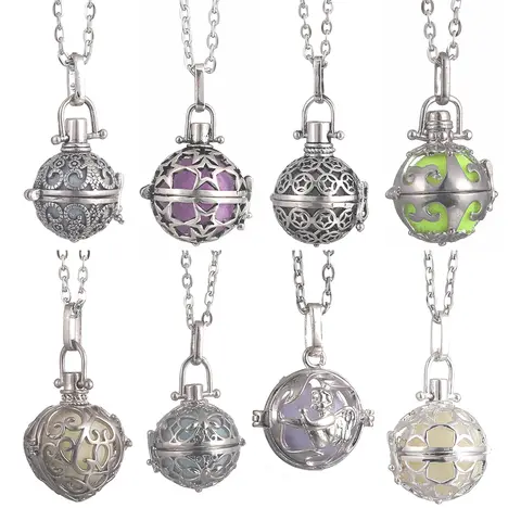 Music Chime Vintage Necklace Music Ball Pregnancy Necklace Aroma Essential Oil Diffuser Locket Pendant Jewelry Gifts For Woman