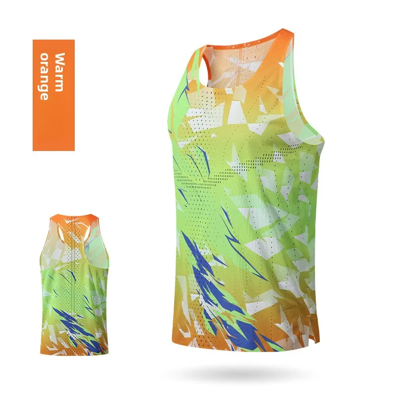 Men's Quick Drying Running Vest Summer Fitness Lightweight Breathable T-shirt Cycling Leisure Sports Marathon Seamless Vest