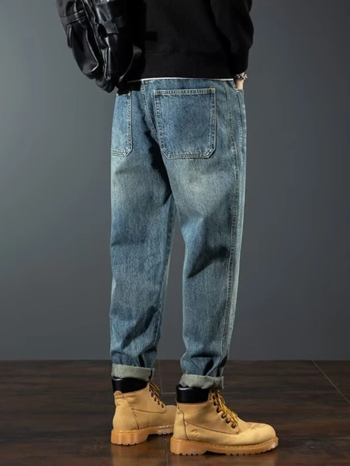 Men's Loose Straight Leg Jeans Retro Casual Trousers Autumn New Sle American Trendy Brand Denim Pants Youth Wear Spring Autumn