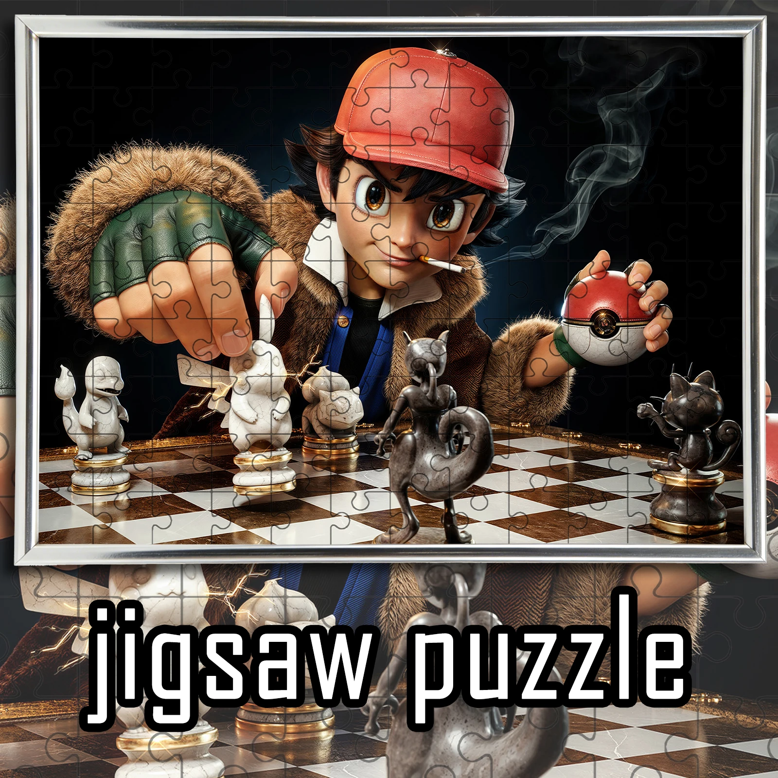 

Pokemon Ash Ketchum Chess Theme theme jigsaw 108/200/300/500/1000pcs wooden floor game puzzle,home decoration,gift