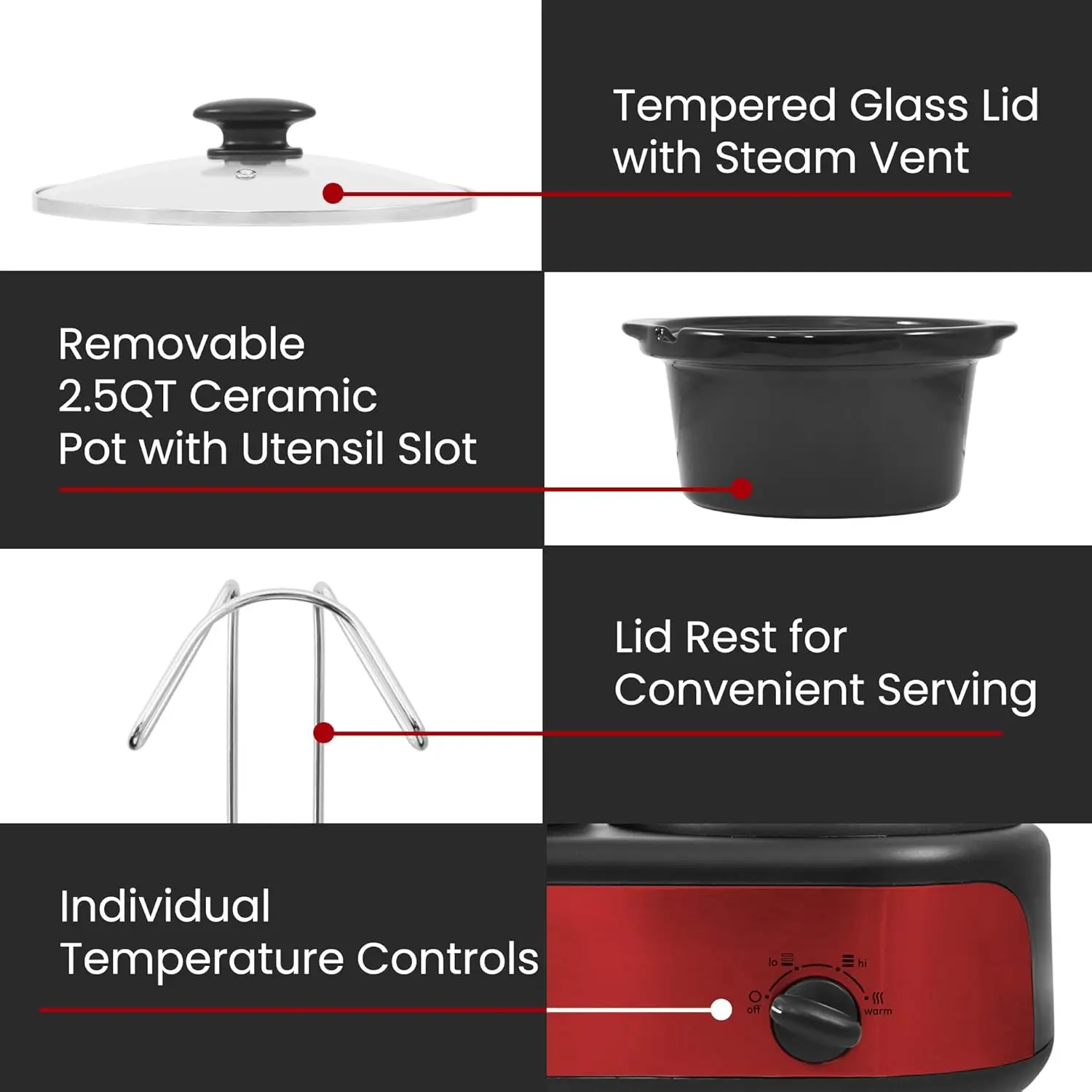 طباخ ثلاثي بطيء من max-max ، خادم بوفيه ، درجة حرارة قابلة للتعديل ، غسالة صحون آمنة ، أواني سيراميك بيضاوية ، مساند غطاء ، 3 × × Qt ،