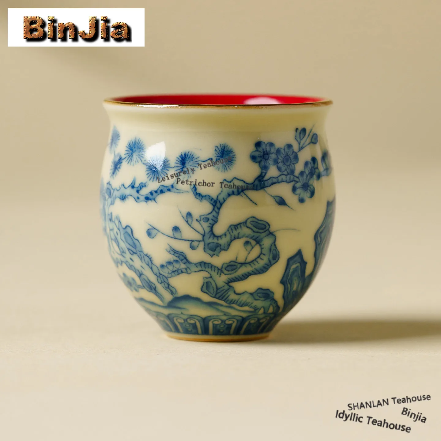 

50ml High-temperature Enameling Pine Bamboo Plum Teacup Elegant Tea Bowl Mug Tea-tasting Smelling Cup Chazhan Master Cups Craft
