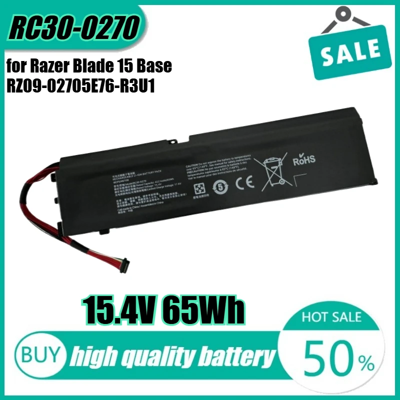 

15.4V 65Wh RC30-0270 Laptop Battery for Razer Blade 15 Base RZ09-02705E76-R3U1 RZ09-03006