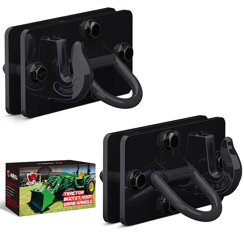 

2 упаковки крючков для ковша трактора с прижимным кольцом Крепление буксирного крюка с опорной пластиной для грузовика трактора RV UTV 15000 фунтов