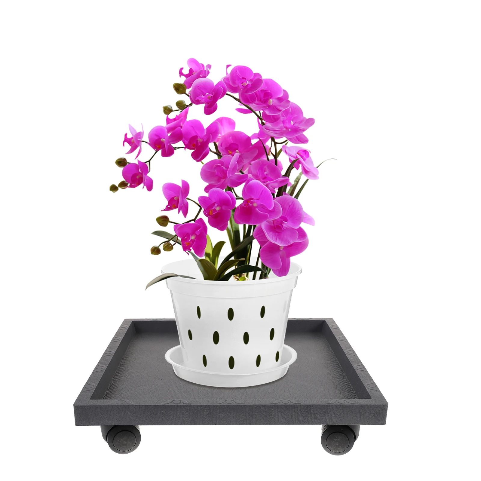 

1pc Heavy Duty Flowerpot Tray Wheels Large Rolling Plant Stand Base Bonsai Pots Movable Plastic Planter Dolly Garden Balcony