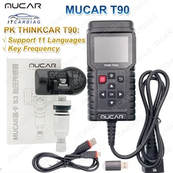 MUCAR TPMS TP T90 with S3 Universal Sensor Car Tire Pressure Program Tool Key Frequency OBD2 Connector Upgrade of THINKCAR T90