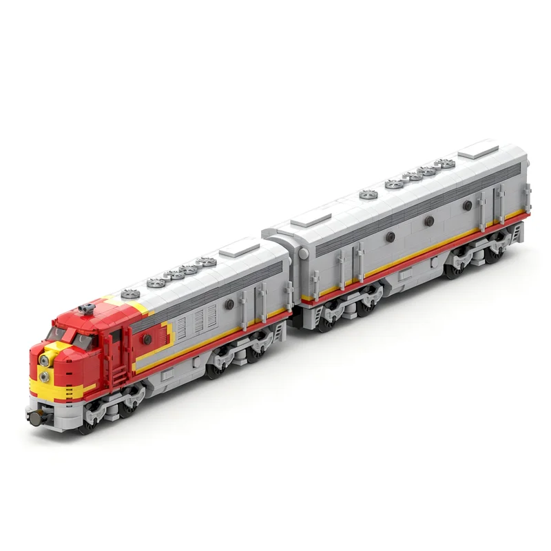 

NEW 1181PCS MOC Railway Train Santa Fe Emd F7 Model Technology DIY Creative Assembly BricksDisplay Birthday Gift Collectible