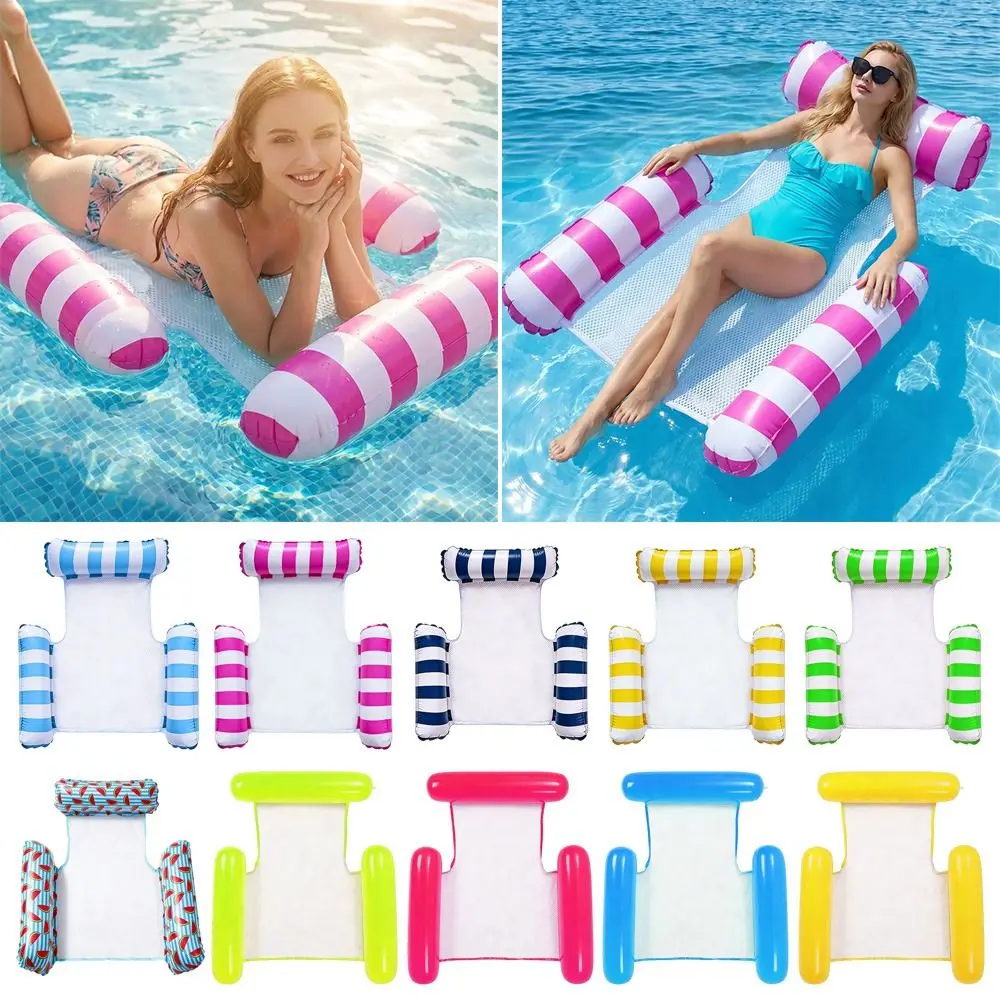 New Mesh Seat Inflatable Water Hammock Portable with Backrest Floating Lounger Quick Inflation Pool Float Pool Activity