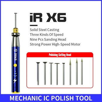 Mecânico ir x6 carregamento sem fio pequeno portátil chip polimento caneta mini escultura elétrica máquina de moagem para o telefone móvel